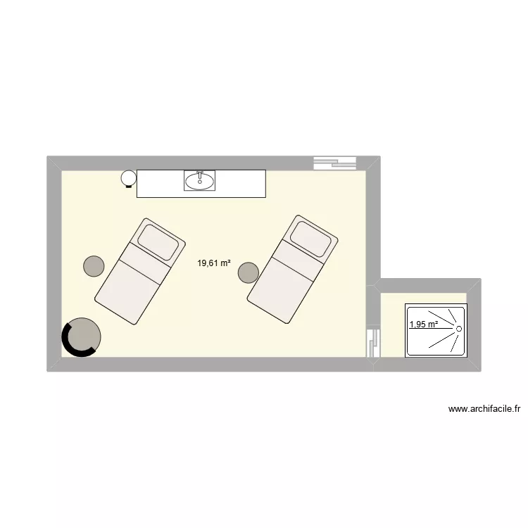 cabine duo. Plan de 2 Pièces et 22 m² cabine duo. Plan de 2 Pièces et 22 m²
