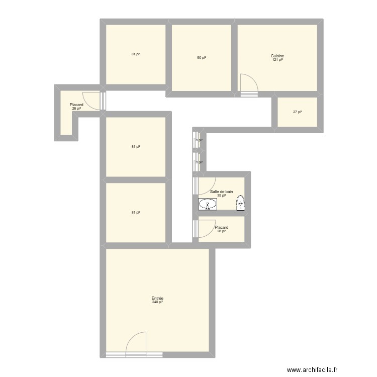Clinique chiro - Carrefour. Plan de 12 pièces et 76 m2