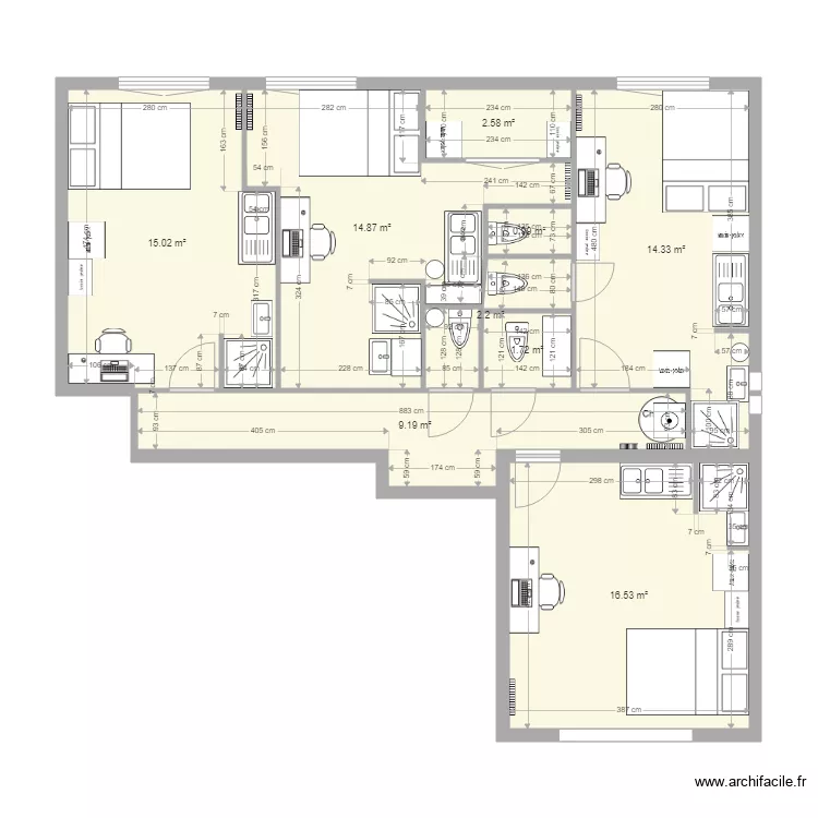 RICHELIEU V3 Meubles. Plan de 