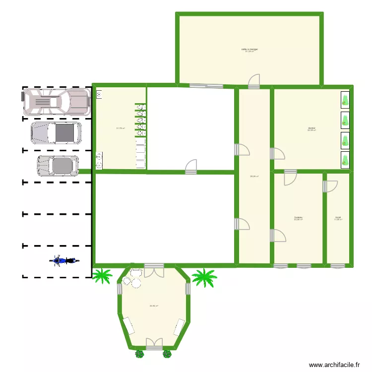 ytzreu. Plan de 7  et 194 m²