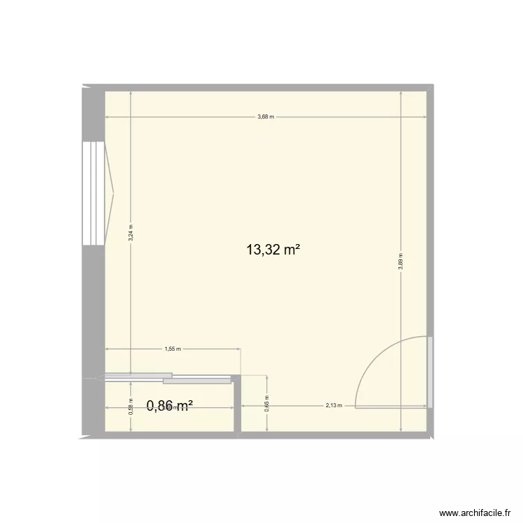 Chambre Parents. Plan de 2 et 14 m² Chambre Parents. Plan de 2 et 14 m²