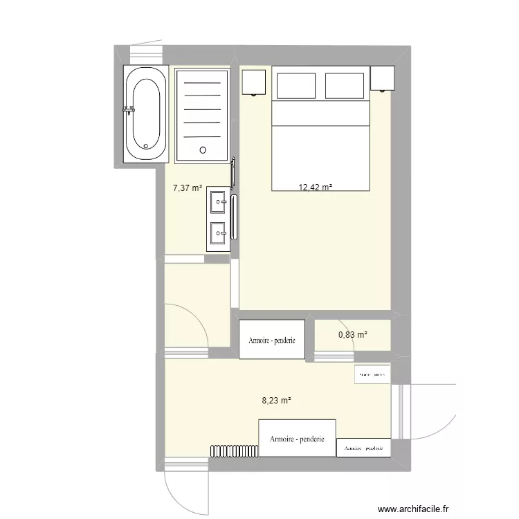 SALLE DE BAIN NOISY. Plan de 