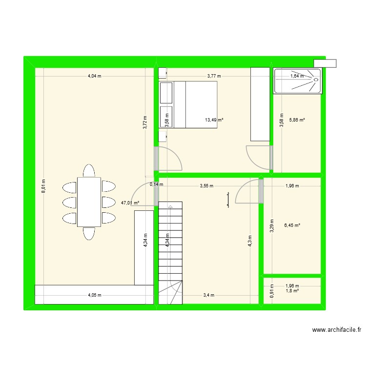 VANDENBERGE ISABELLE. Plan de 5 pièces et 75 m2