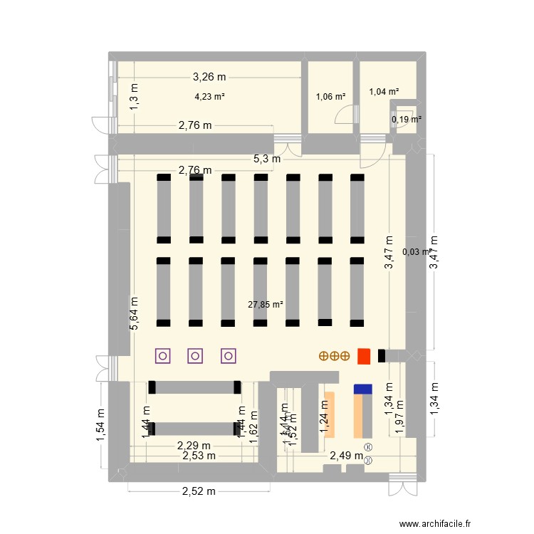 gentrit. Plan de 6 pièces et 34 m2