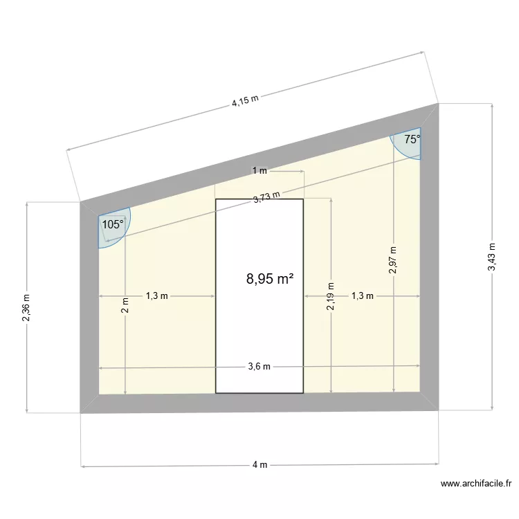 Local Technique Coupe. Plan de 