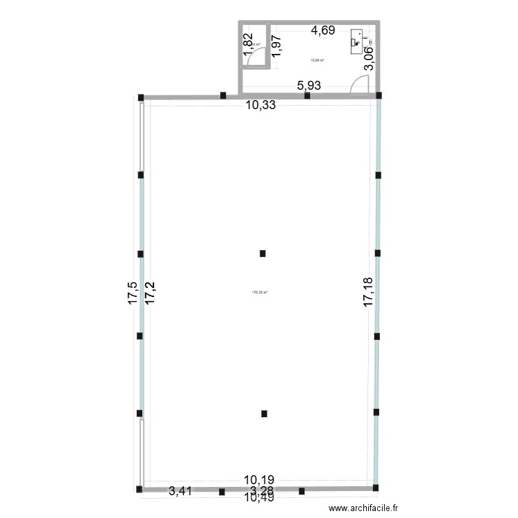 TEMPLE A TAPEDIA. Plan de 3 pièces et 194 m2