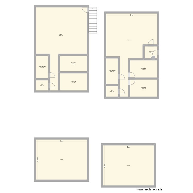 Bâtiment lannemezan. Plan de 13 pièces et 296 m2