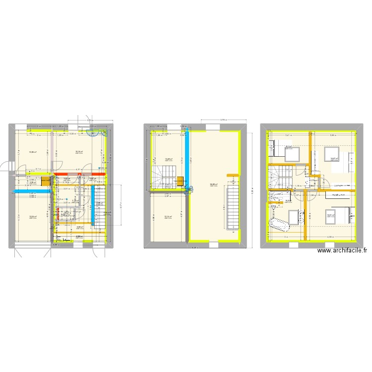 Duplex_monte-charge_Poutrelle metalique. Plan de 23 pièces et 256 m2