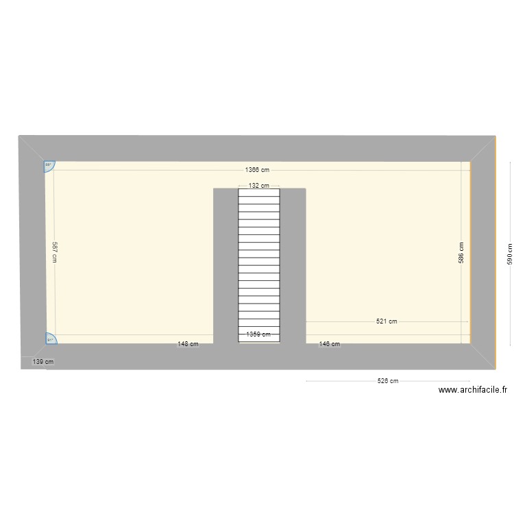 GRENIER. Plan de 1 pièce et 80 m2