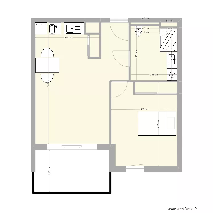 Appartement 117 Mikou. Plan de 