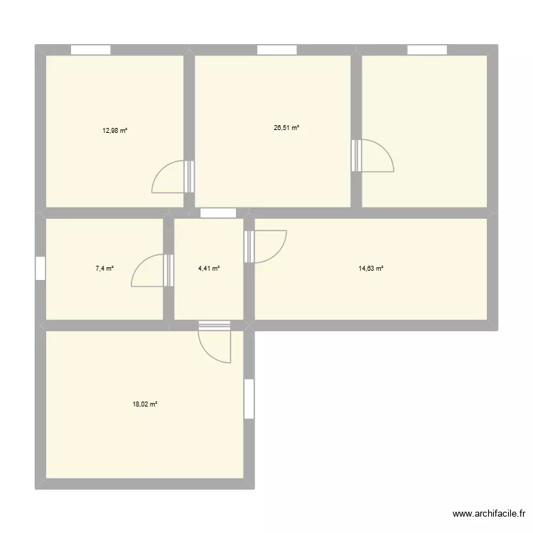 etage saint cricq. Plan de 6  et 84 m²