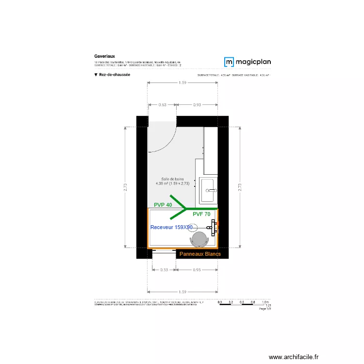 Plan Projet  Gaveriaux. Plan de 
