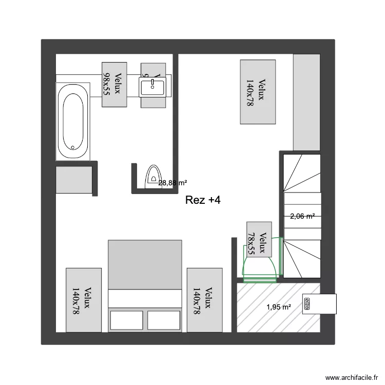 Marie Jos&eacute; Rez 4 Permis 2026. Plan de 3  et 33 m²