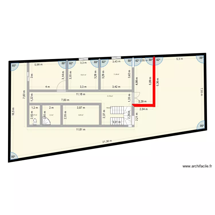 Bypass 1e etage. Plan de 
