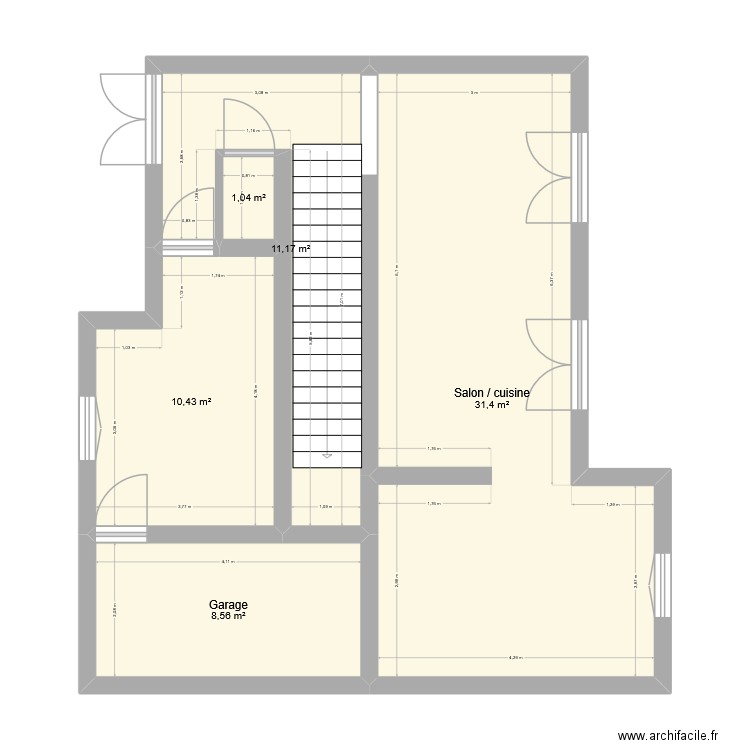 Maison Durtol. Plan de 5 pièces et 63 m2