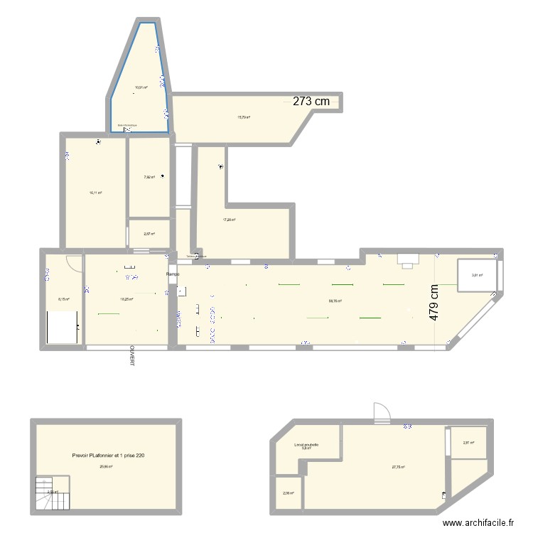 BECON 4. Plan de 16 pièces et 236 m2
