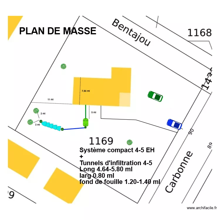 LEROY Syst compact + tunnel d'infiltration. Plan de 