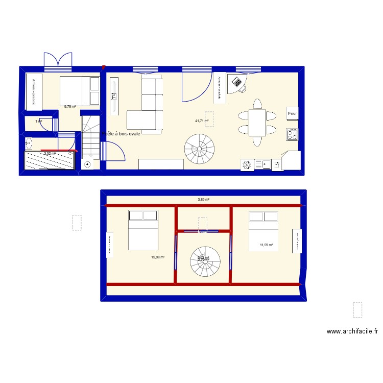 valier1. Plan de 9 pièces et 96 m2