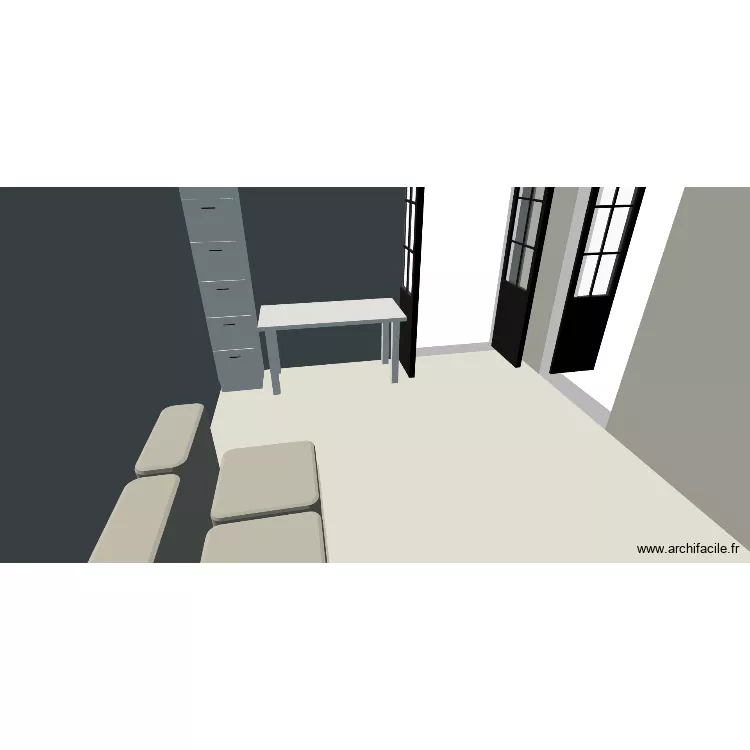Bureau. Plan de 1 Pièce et 15 m²