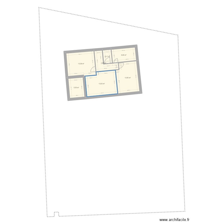 Montsûrs AI115. Plan de 7 pièces et 56 m2