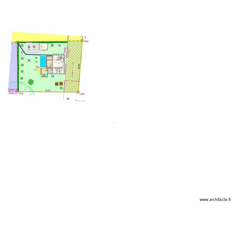 Maison 100m² Sarlat Malgouyat SO garage à part. Plan de 13 pièces et 172 m2