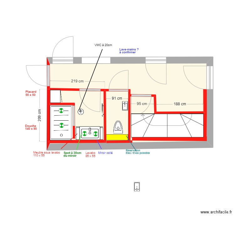 SdB 1er Etage 16/09/2024. Plan de 0 pièce et 0 m2
