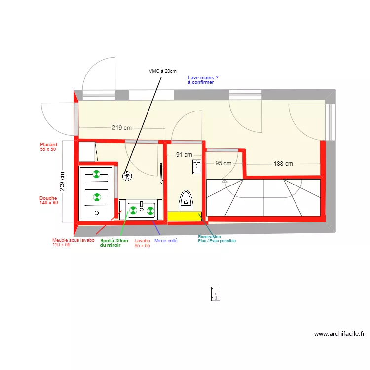 SdB 1er Etage 16/09/2024. Plan de 