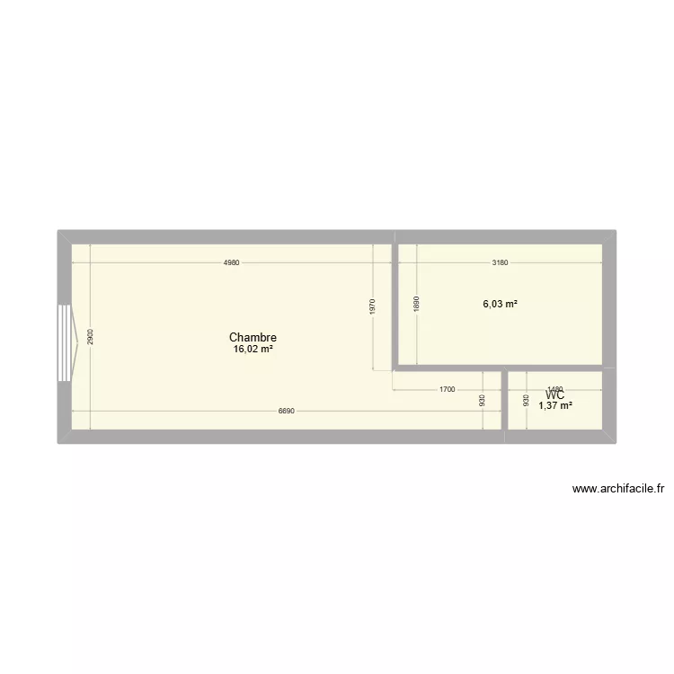 Chambre1_avant. Plan de 3 et 23 m² Chambre1_avant. Plan de 3 et 23 m²