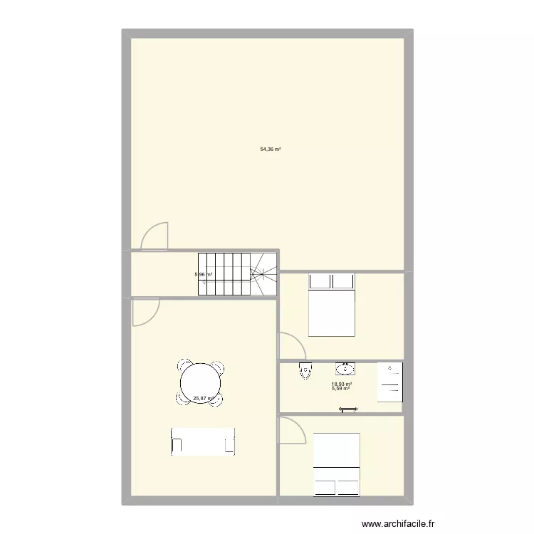 Silo. Plan de 5  et 111 m²