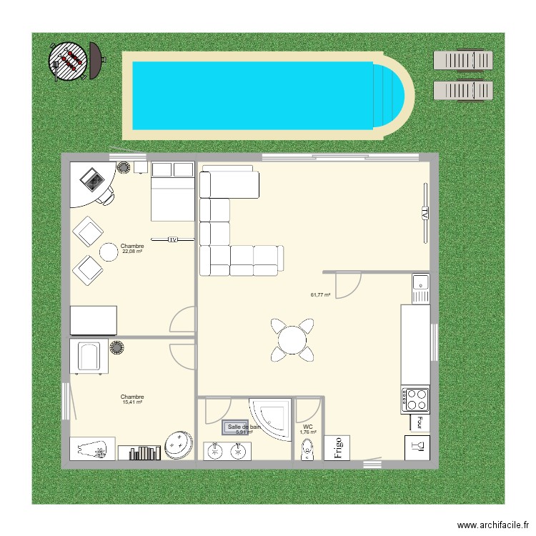 plan de maison. Plan de 5 pièces et 107 m2