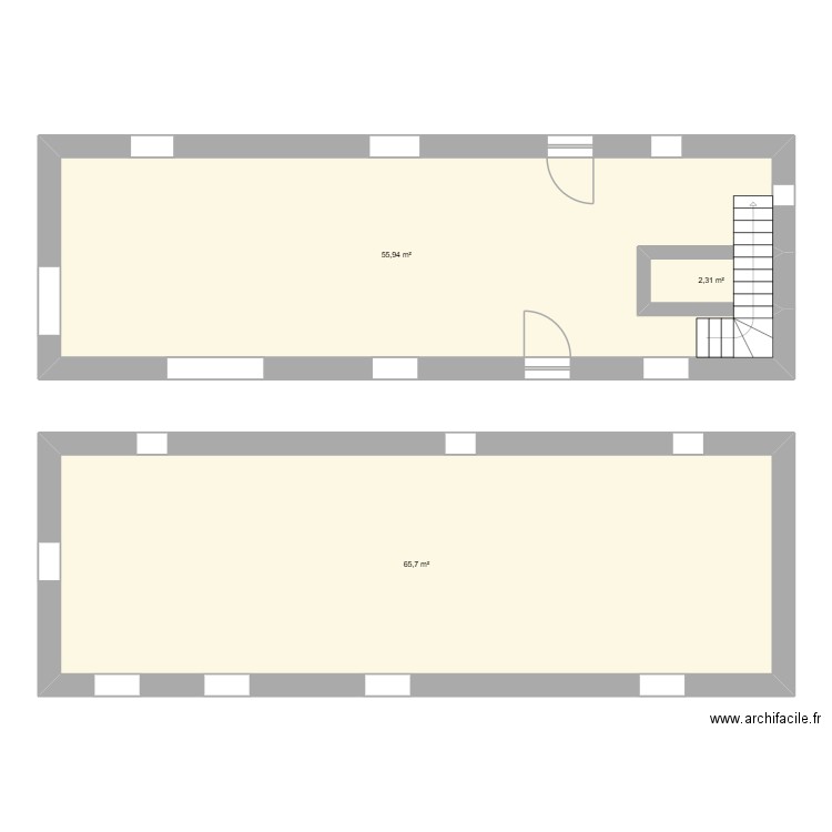 base 1. Plan de 3 pièces et 124 m2