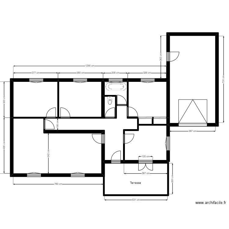 Impuls - Plan initial. Plan de 11 pièces et 117 m2