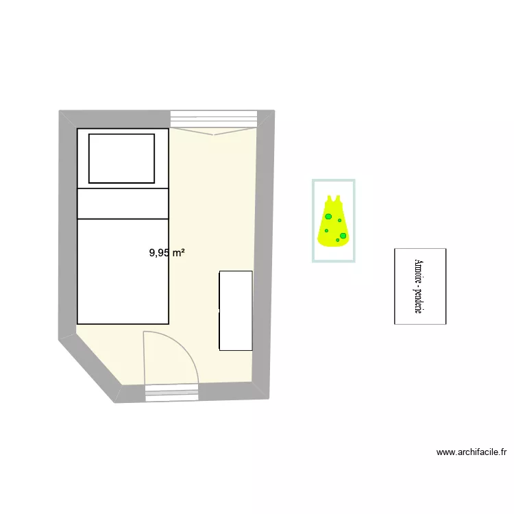CHAMBRE ENFANT. Plan de 1 pièce et 10 m²