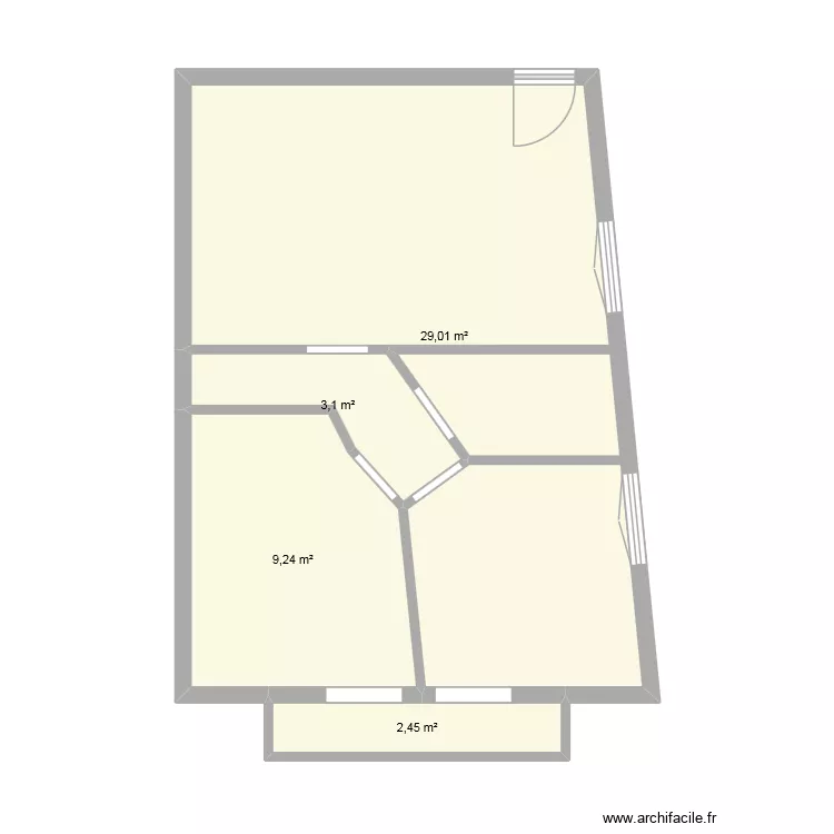Elton app. Plan de 4  et 44 m²