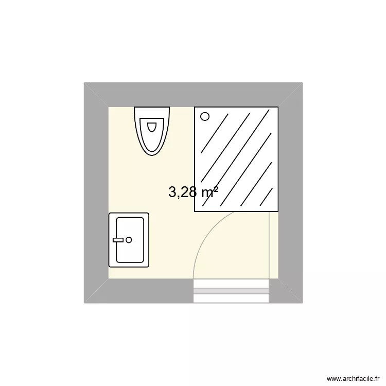 SDB 1 - V1. Plan de 1 et 3 m² SDB 1 - V1. Plan de 1 et 3 m²