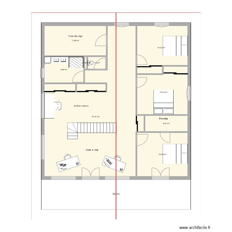 Presle 01 - N1. Plan de 9 pièces et 136 m2