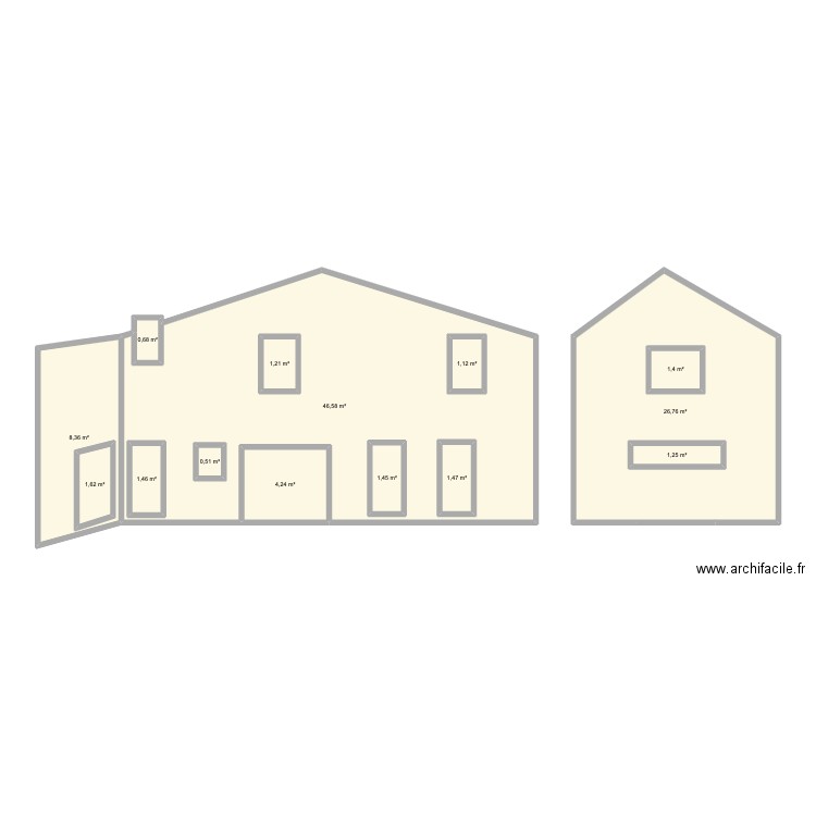 facade pierrefitte. Plan de 0 pièce et 0 m2