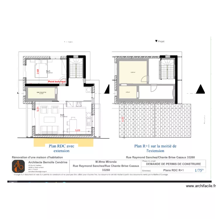 dernier plan rdc et &eacute;tage. Plan de 9  et 35 m²