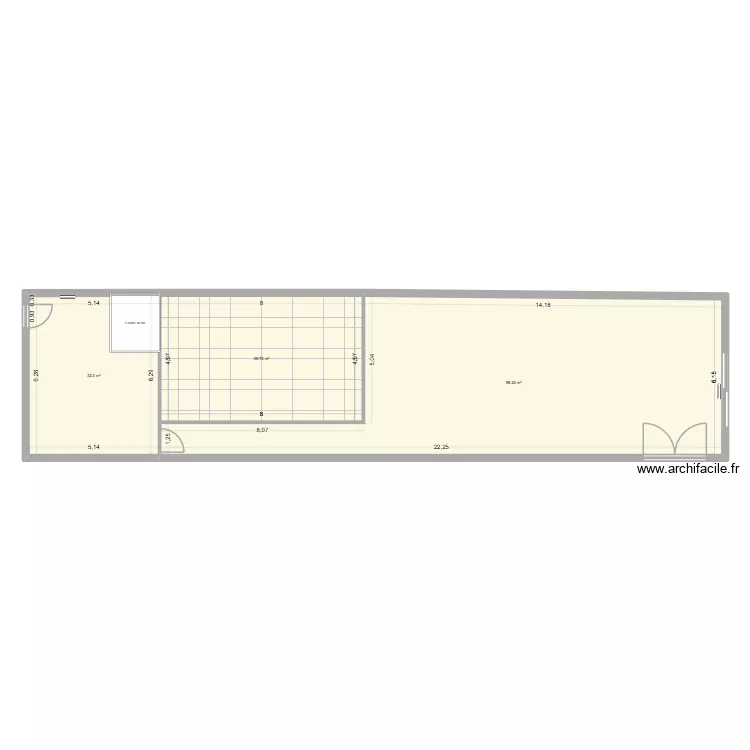 Plan salle de Rennes. Plan de 3  et 170 m²