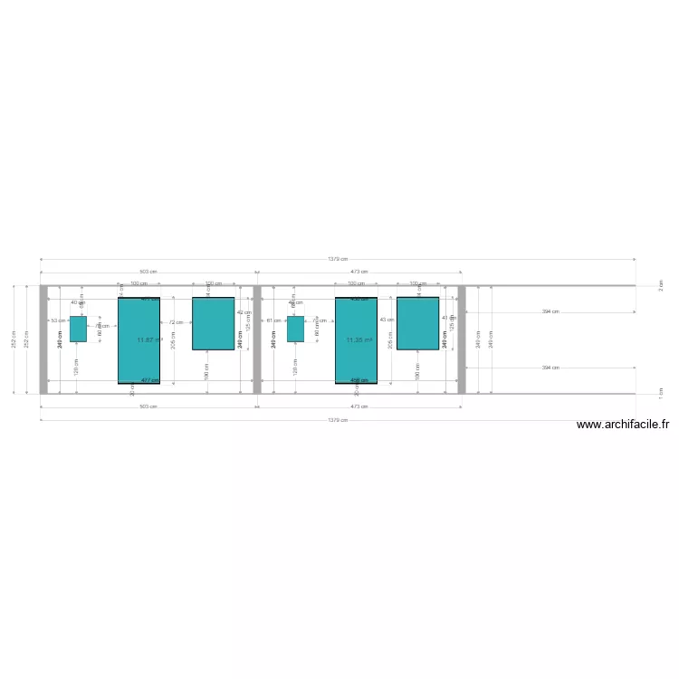 facade appenti 2. Plan de 2  et 23 m²