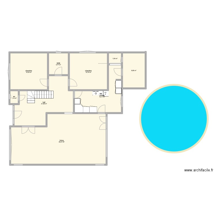 gozee 2. Plan de 9 pièces et 134 m2