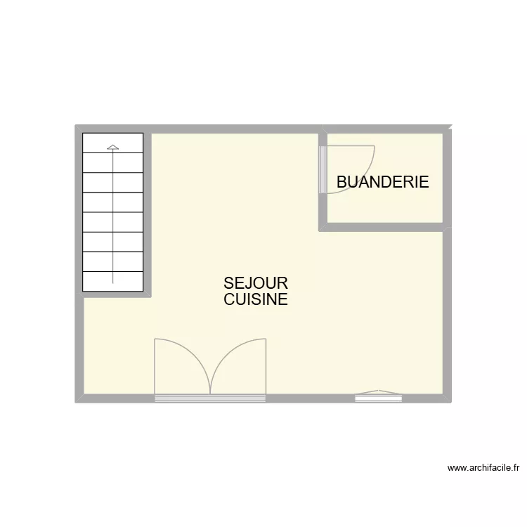 BAGUYATELLE RDC 1. Plan de 3  et 14 m²