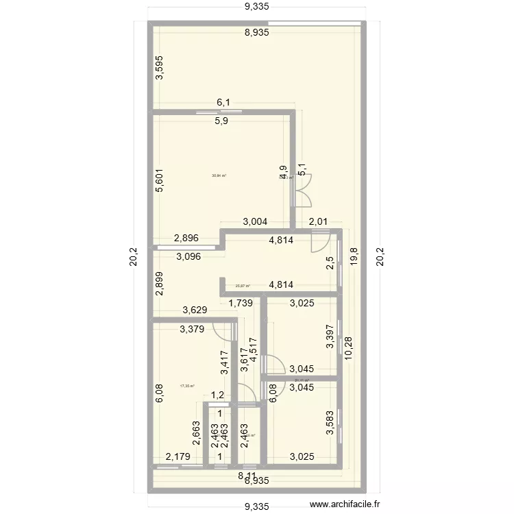 PLAN MVOU-MVOU. Plan de 7  et 163 m²