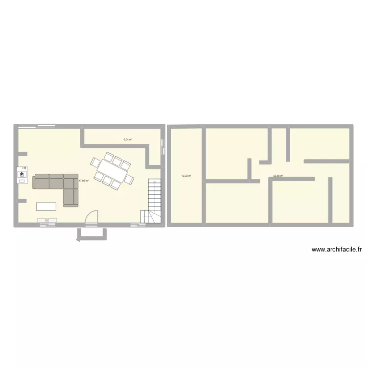 maison. Plan de 4 et 118 m² maison. Plan de 4 et 118 m²