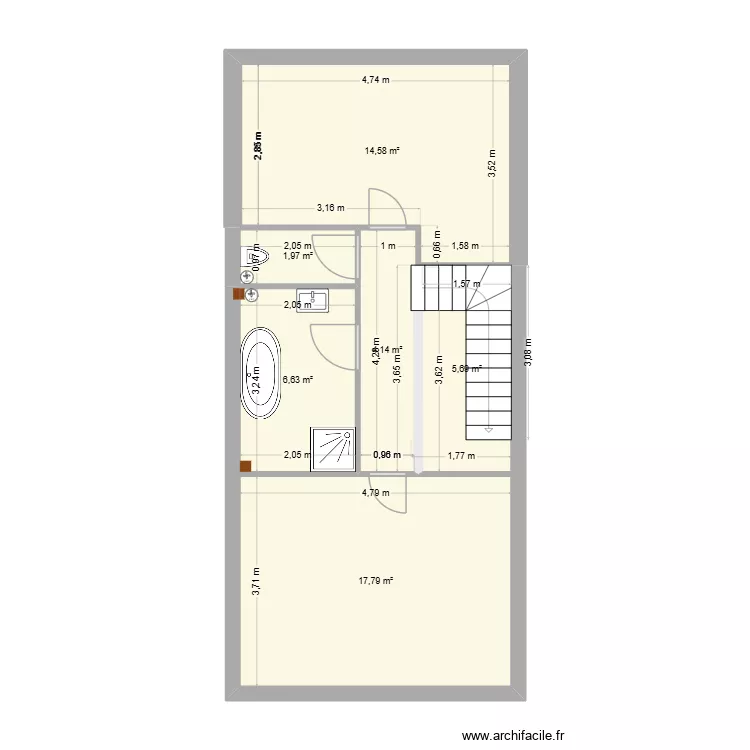 plan maison 2eme etage. Plan de 6 Pièces et 51 m² plan maison 2eme etage. Plan de 6 Pièces et 51 m²