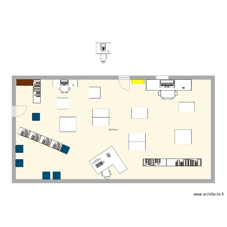 Cdi. Plan de 1 pièce et 100 m2