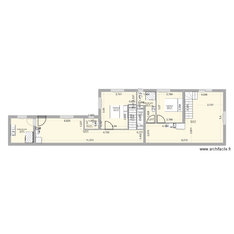 SAINT VALERY  2. Plan de 8 pièces et 91 m2