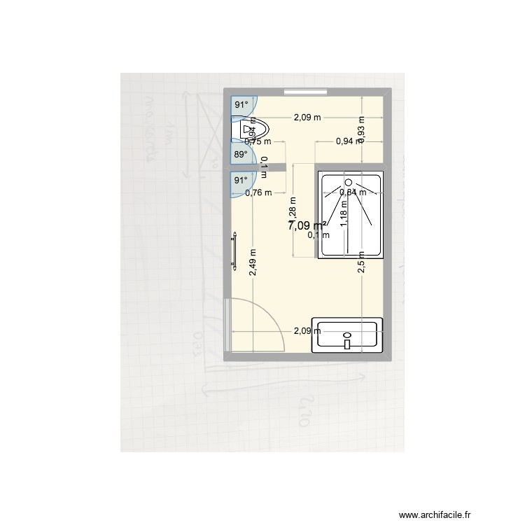 SDB. Plan de 0 pièce et 0 m2
