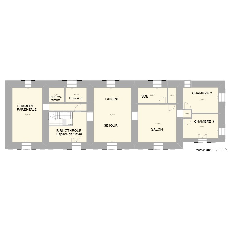 9 Curie étage sur Coloc. Plan de 31 pièces et 397 m2