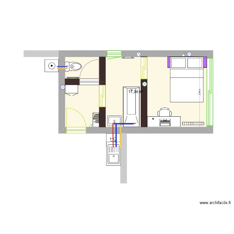Garage1. Plan de 1 pièce et 17 m2
